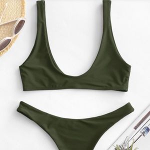 Zaful High Cut Bikini in Army Green